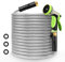 Takuvan Metal Garden Hose 100ft Flexible Water Hose Stainless Steel Heavy Duty Lightweight Durable Strong Kink Free Extra Long Hose Pipe with 10 Way Nozzle for Outdoor Outside Lawn Yard