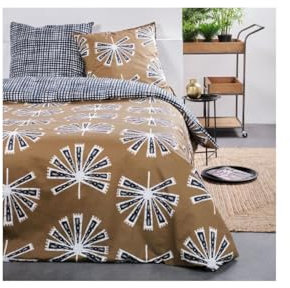 TODAY Wende-Bettwäsche für Doppelbett, Sunshine, aus Baumwolle, Bedruckt – Bronze/Blau – 240 x 220 cm