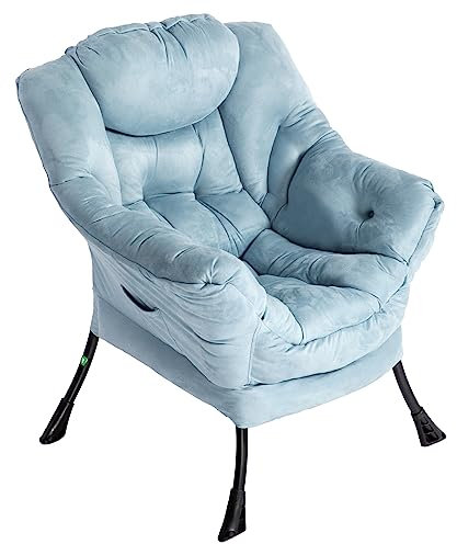 AIMEZO Wohnzimmer Sessel Relaxsessel, Relaxliege Freizeitsofa Chaiselongue Fauler Stuhl Relax Loungesessel mit Dick Gepolsterte Polsterung, Blau