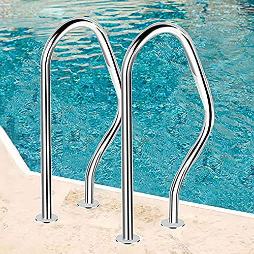 Rampe de sécurité pour Piscine, Rampe de sécurité pour Piscine, Rampe d'escalier de Piscine sans Rail d'escalier de Piscine en Acier Inoxydable pré-encastré (épaisseur 1 mm)