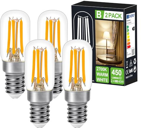 DSLebeen E14 LED Warmweiss Glühbirne 2.4W 450LM Ersatz Glühlampe 40W,2700K Mini LED Birnen für Nähmaschinelampe, Wandlampen,Salzlampe, Kronleuchter Nicht Dimmbar