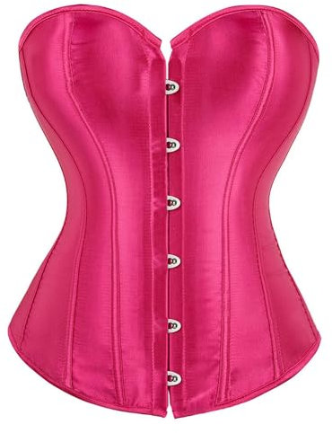 Dinglong Shapewear baicloud Ionic Shapewear Shapewear Donna Donna Corsetto con Lacci Top Bustino Nero Vintage Sotto Il Busto in Raso Cosplay Lipocavitazione, rosa acceso, M