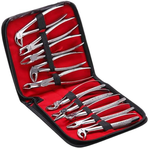 Pinze per Estrazione Denti in Acciaio Inossidabile, 10 Pezzi/Set Pinze per Estrazione Denti Pinze dentali per Dentista con Kit di Strumenti Strumento per Estrazione chirurgica Dentale