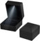 Jinlaili Ringschachtel Hochzeit, 62x57x39MM Ringbox mit LED, Ringschatulle mit Samt Interieur, Schmuck Präsentationsbox, Ringkästchen für Vorschlag Verlobung Hochzeit Zähler Display (Schwarz 2)