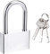 AntDau71® - Candado de 70 mm con 3 llaves, candado antirrobo para puertas interiores y exteriores, armario, bicicleta