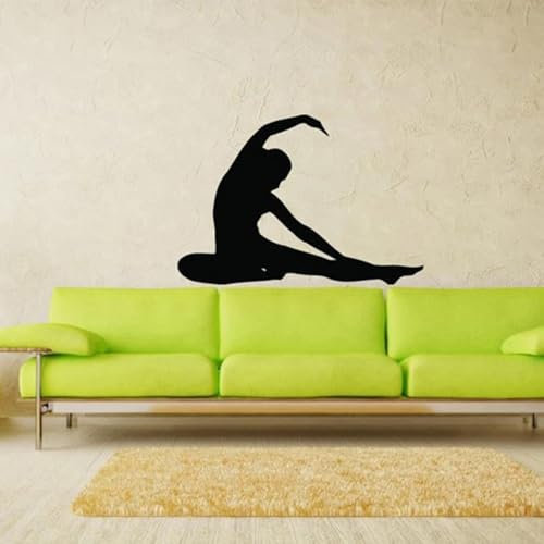 ZEALPLANT Yoga Pose Mädchen Wandaufkleber Aufkleber Schlafzimmer Yoga Studio Tanzraum Aufkleber Wandbild Kunst Aufkleber