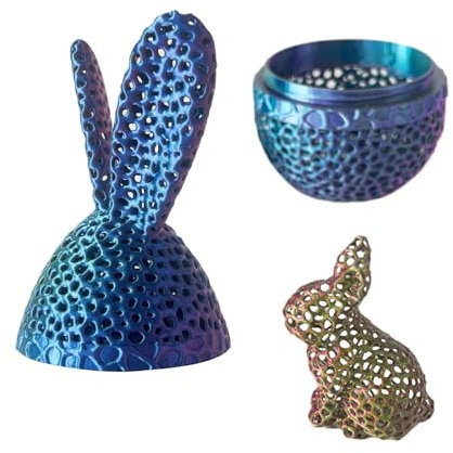 xowwyue Gedrucktes Kaninchen Im Ei Osterhasen Ei Spielzeug Hohlen Kanincheneiern Osterdekoration Ostern Hasen Figur Für Schreibtischdekoration, Heimdekoration