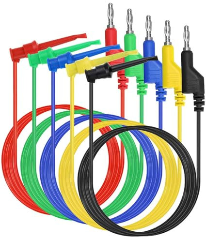 5 stücke Bananenstecker Netzkabel Messleitungen Kabelstecker Kabel Doppelkopf Bananenstecker für Multimeter