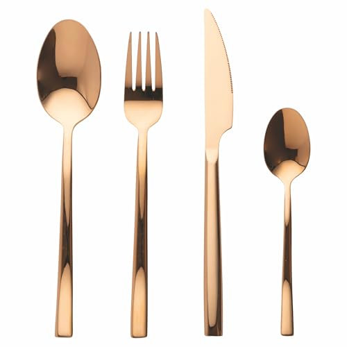 Villa d'Este Home Tivoli Set 24 posate in acciaio inox 18/0, oro lucido, Essence