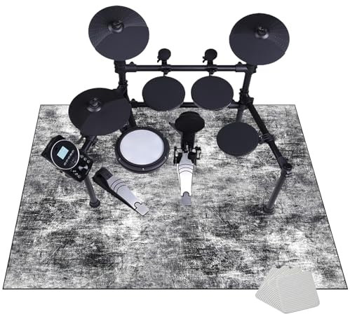 Schlagzeugteppich Drum Teppich, Professioneller Trommelteppich, Schallschutz Akustik Teppich Drum Rug Elektronisches Jazz Schlagzeug Kit für Bass Drum Snare Drum und andere Instrumente 200 x 180 cm