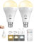 BrightArk Rechargeable Light Bulbs with Remote Control, 3 Color + 10%-100% Dimmable Battery Light Bulb, USB Rechargeable Light Bulb with Touch Control B22 A70 LED for Indoor/Outdoor/Camping(2 Pack)