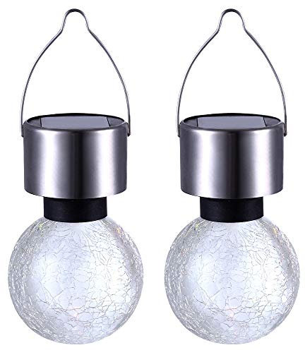 GLOBO 2er Set RGB LED Solar Kugel Hänge Lampen Edelstahl Strahler Balkon Beleuchtung