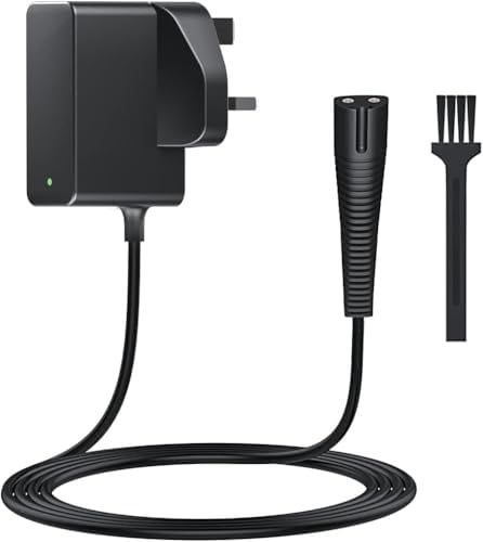 12V for Braun Shaver Charger Series 5, 7, 3, 9,1,S3, Electric Razor Shaver Adapter Power Cable Compatible with 9 Pro/3000s/301s/7893s/7865cc/7220/9090cc/9095c Beard Trimmer Replacement Charger Cord