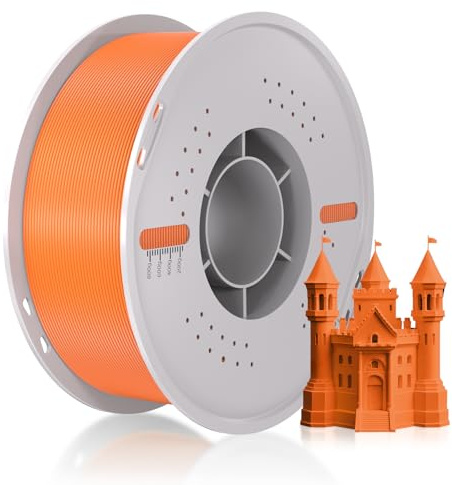 PLA Filament 1.75mm Maßgenauigkeit+/-0.03mm Einfaches Drucken Ordentlich Gewickelt 3D Drucker Filament Compatible with Bambu Lab/Anycubic/Creality All 3D Drucker-1kg Spool (2.2lbs)-Kürbis Orange