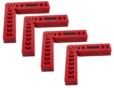 Klanata 4pcs Kunststoff L Typ Rechtswinkel Lineal 90 Grad Winkel Lineal Messbandfliesen -Werkzeuge, Holzbearbeitungswerkzeug Auxiliary Locator für Fliesen und Holzbearbeitung (4 Zoll)