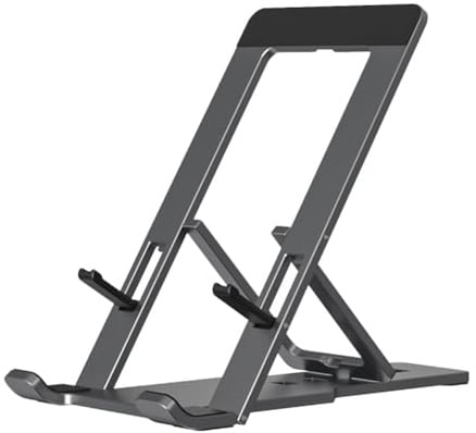 Bosiyrggrl Folding Stand, Foldable Desktop Mobile Phone Stand, Portable Folding Stand, Suitable for All Mobile Phones Gray