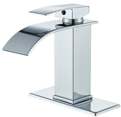Robinet de lavabo 5 couleurs, mitigeur de salle de bain, bec long, mélangeur d'eau froide et chaude (Short Chrome-G)