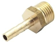 Raccord cannelé en laiton for tuyau de 4 mm de long x filetage mâle BSP 1/4 for carburant, gaz, eau