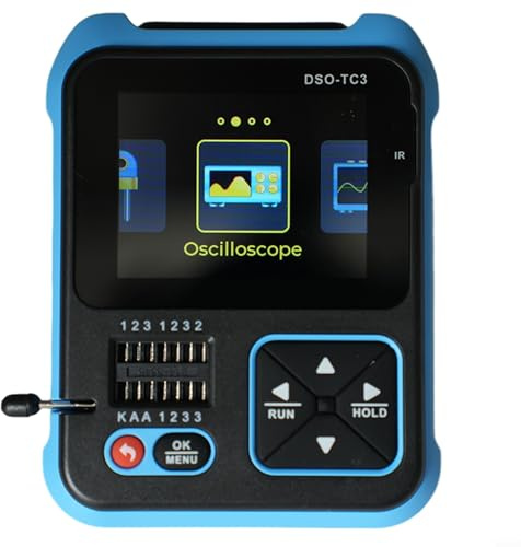 DSO-TC3 Oscilloscope numérique 3 en 1 testeur de transistor avec fonction générateur de signal, écran TFT HD de 2,4, échantillonnage réel 10 MSa/s, portable (standard)