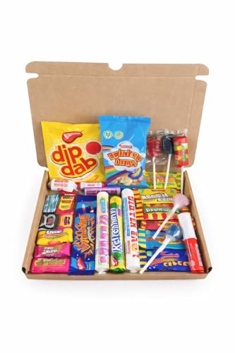 Retro Sweets Gift Box 28 items. Packed with Sweet. Hamper Letterbox Gift for All, Perfect for kids, Velentine, Birthday, Mothersday, Fathersday Haynesdiscount Ltd