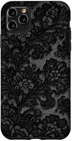 Vintage Black Lace Pattern Flowers Elegant Fabrec Floral Case for iPhone 11 Pro Max