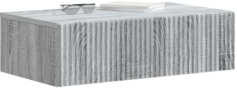 vidaXL Wandmontierter Beistelltisch Graues Sonoma 59 x 34,5 x 17 cm, Moderne Wohnraumaufbewahrung, rechteckiges Wandregal, platzsparender Couchtisch, kompaktes Möbel fürs Dekor
