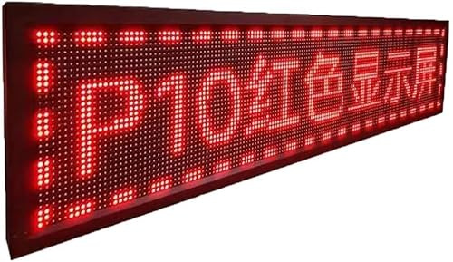 WaiDXn P10 - Pantalla LED roja, logotipo de luz de información rodante programable, pantalla LED para exteriores en la puerta (201 x 41 cm)