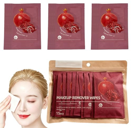 15 Count Face Makeup Remover Wipes, Individually Wrapped Make Up Wipes Bulk, Travel Towelette Makeup Remover Cloth for Face Cleansing Mascara Lipstick