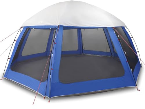 QJBSAVVA Abri de Piscine Dôme de Jardin Grand Chapiteau Rond avec Parois Latérales Tente pour Piscines Hors Sol jusqu'à 400 cm avec Sac de Transport Bleu Azur 510x510x260 cm