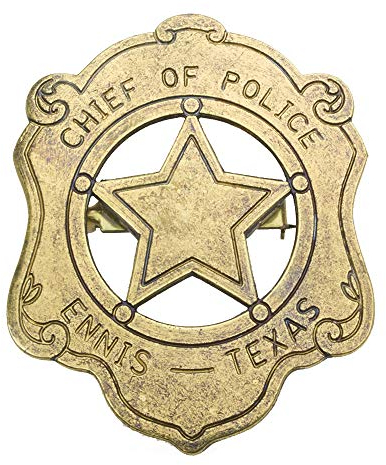 Coleccionismo, réplicas de armas, placa jefe de policía Texas