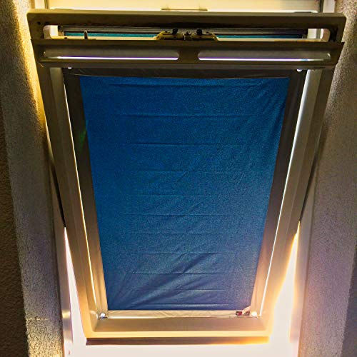 eXsun Sonnenschutz für Velux 107 = 116 x 120 cm - Dachfenster Rollo Hitzeschutz Verdunkelungsrollo Sonnenrollo Verdunkelung - ohne Bohren - kein Nageln - kein Schrauben