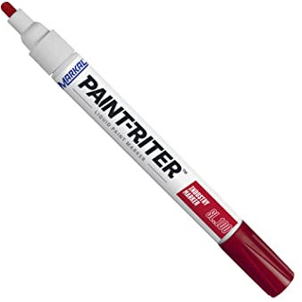 Markal 31240320 SL.100 - Rotuladores, punta redonda de 2 – 4 mm, rojo (Pack de 12)