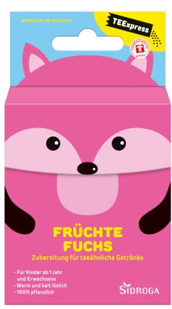 Sidroga TEExpress Früchte Fuchs: Mit Extrakten aus Hibiskusblüten und Hagebutten für Kinder ab 12 Monaten, 15 Beutel à 0,3 g