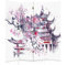 Feeby Paravent Japanischer Kirschbaum 145x180 cm 4 Teilig Modern Design einseitig Raumteiler Wandschirme Foto Trennwand Raumtrenner Sichtschutz Spanische Wand auf Leinwand Bedruckt Abstrakt Lila