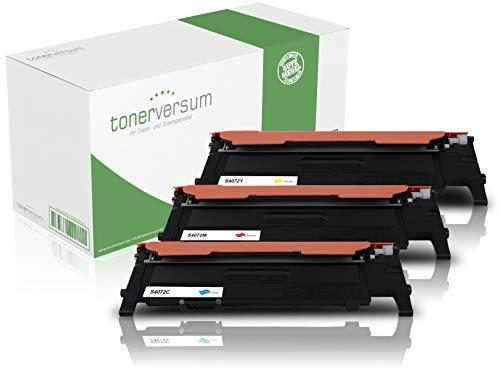 Tonerversum 3 Toner kompatibel mit Samsung CLT-4072S Cyan Magenta Gelb für CLP-320 CLP-325 CLX-3180 CLX-3185 Farblaserdrucker