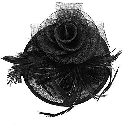 Fascinator Damen Frauen Braut Haarschmuck aus Mesh Federn Pillbox-Hut elegant Netzschleier vintage Headwear Haar Accessoire Kopfbedeckung Blumen Stirnband für Karneval Tea Party Cocktail Cosplay