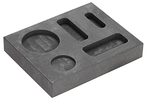 5 Grooves Graphit Barren, Graphitform, Graphitschmelzform, Schmelzguss Verfeinerung Schrott Combo Tiegelform für Gold Silber Legierung Aluminium Kupfer Metalle