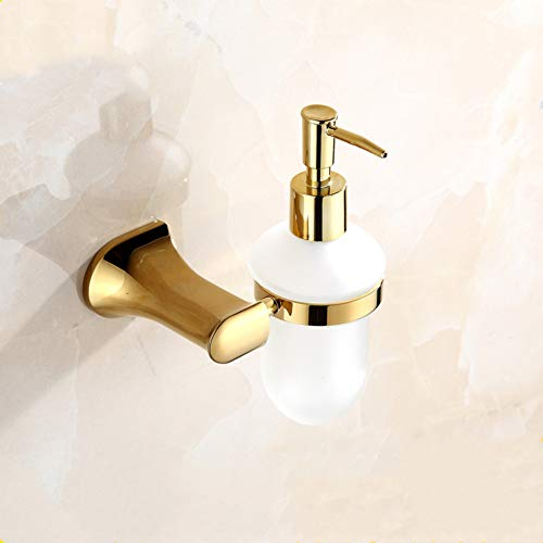 YHSGY Seifenspender Messing Goldene Wand Flüssigseifenspender Halter Badzubehör