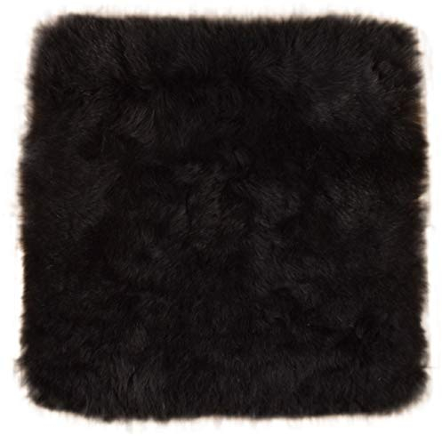 generisch Lammfell Pad schwarz Natur Sitzauflage Stuhlauflage Stuhlkissen kurzwollig aus echtem Island Lammfell 37 x 37 cm