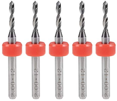 sourcing map PCB Drill Bits 2mm Tungsten Carbide Rotary Tool Jewelry CNC Engraving Print Circuit Board Micro Drill Bits 1/8 Inch Shank 5 Pcs