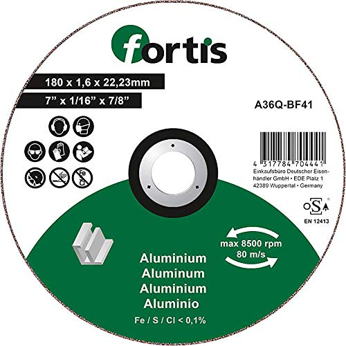 Fortis Disque à tronçonner en aluminium 180 x 1,6 mm droit