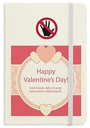 Pink Happy Valentine's Day Heart and Rose Secret Notebook Classic Journal Diary A5