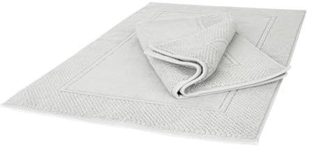 Ruggeri - Set 2 Tappeti Bagno 50x80 cm - 100% Cotone Extra Morbido - Collezione Let's Color! (Bianco)