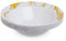 Pack of 10 White and Gold Hard Plastic Reusable Dinner Plates ~ Marble Design Plastic Dinnerware-Ideal for Weddings and Parties. (10oz Bowls)