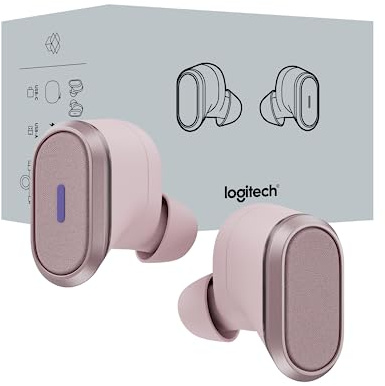 Logitech Zone True Wireless Bluetooth Noise Canceling Earbuds with Microphone, Hybrid ANC, Transparency Mode, Certified for Microsoft Teams, Zoom, Google Meet, Google Voice - Rose