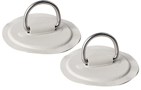 VGEBY D-Ring Pad, 2-teiliges D-Ring-Patch aus Hochfestem Edelstahl für PVC-Schlauchboote, Flöße, Beiboote, Kajaks, Kanus und Surfbretter(grau)