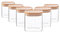 Argon Tableware Square Glass Storage Jars with Airtight Wooden Lids - 680ml - 6 Pack - Modern Kitchen Container Preserving Jars for Pickling, Chutney, Jam, Coffee, Olives, Sugar, Spices