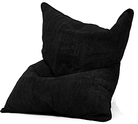 Green Bean Square XXL Indoor Bezug aus Kord 140 x 180 cm - ohne Füllung - Sitzsackhülle, Sitzsackbezug - 600D Oxford, Cord - kuschelig, weich, robust - waschbar, mit Innensack - Schwarz