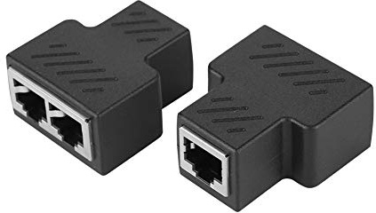 Dilwe 3-Wege-Netzwerk-RJ45-Splitter, metallbeschichteter Kern 8-Kern-Jack-Splitter-Adapter POE-Netzwerkverteiler, Hochtemperaturbeständiger Netzwerk-Switch