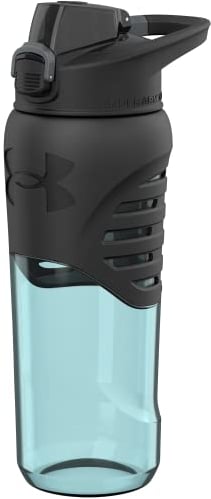 Under Armour Bouteille d'eau Grip de 710 ml, couvercle professionnel, poignée en silicone, incassable, résistante aux taches et aux odeurs, bleu brise